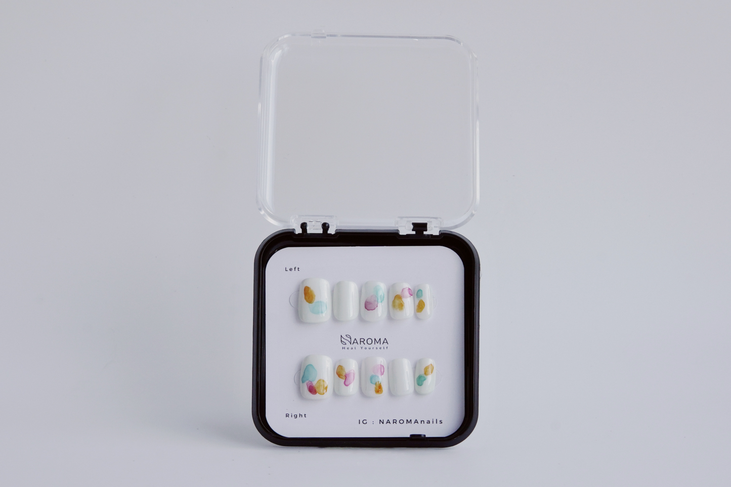 Whimsical Imagination: Dotted Watercolour Press-On Nails