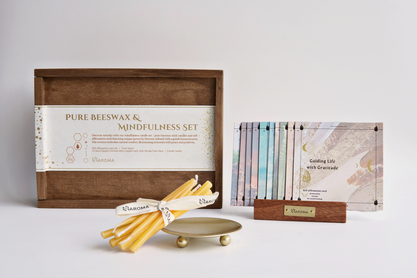 Serenity Illumination: Beeswax Candles & Mindfulness Set