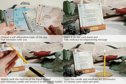 Serenity Illumination: Beeswax Candles & Mindfulness Set